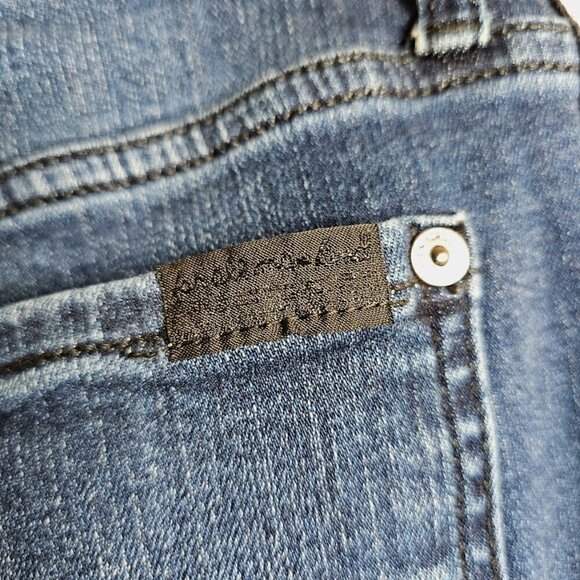 Women's 7 FOR ALL MANKIND The Ankle Skinny Jeans DARK WASH BLUE size 26 Denim - Picture 9 of 10